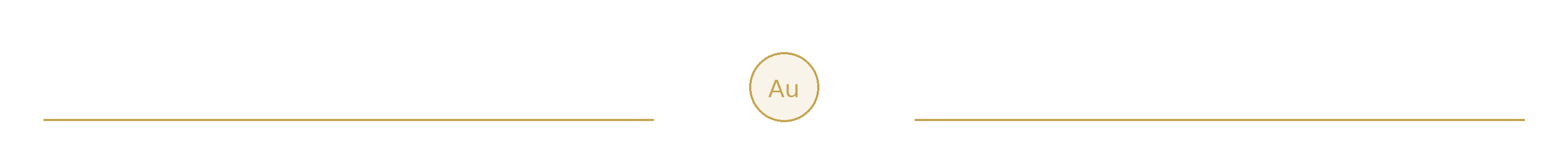 Gold Au chemical symbol divider